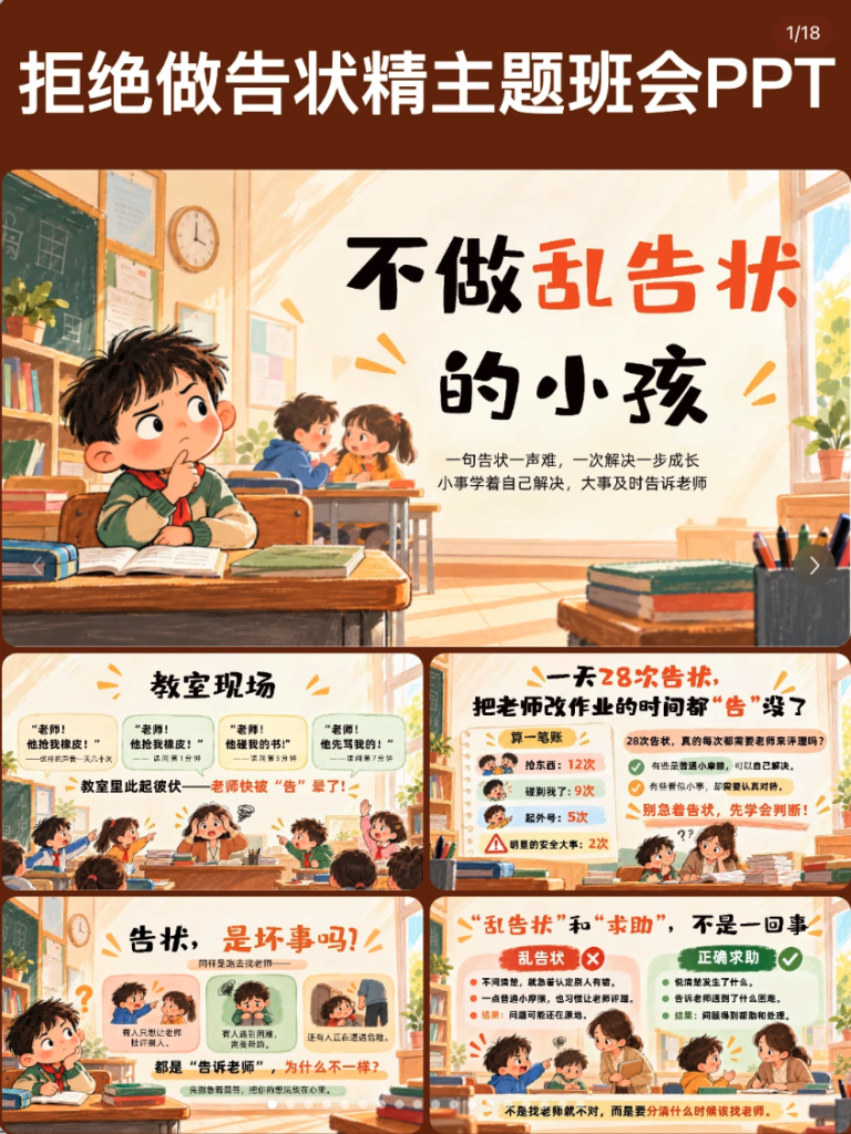 拒绝做告状精主题班会PPT