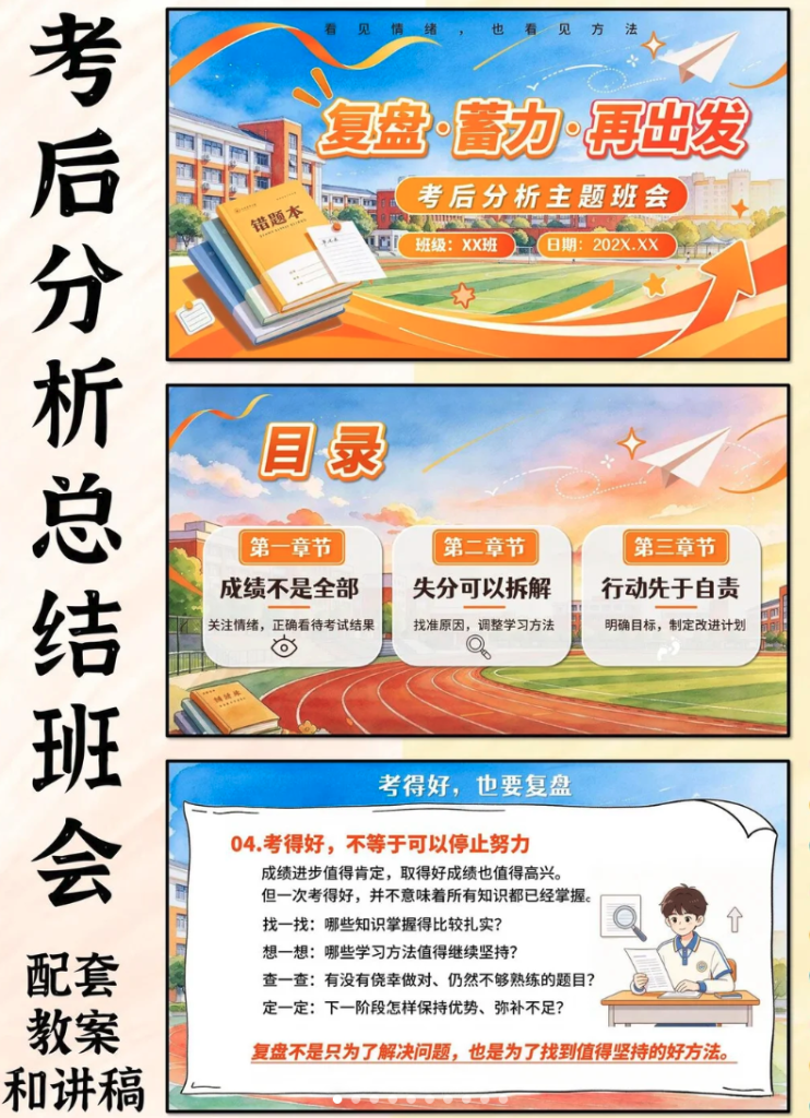 考后分析总结班会PPT
