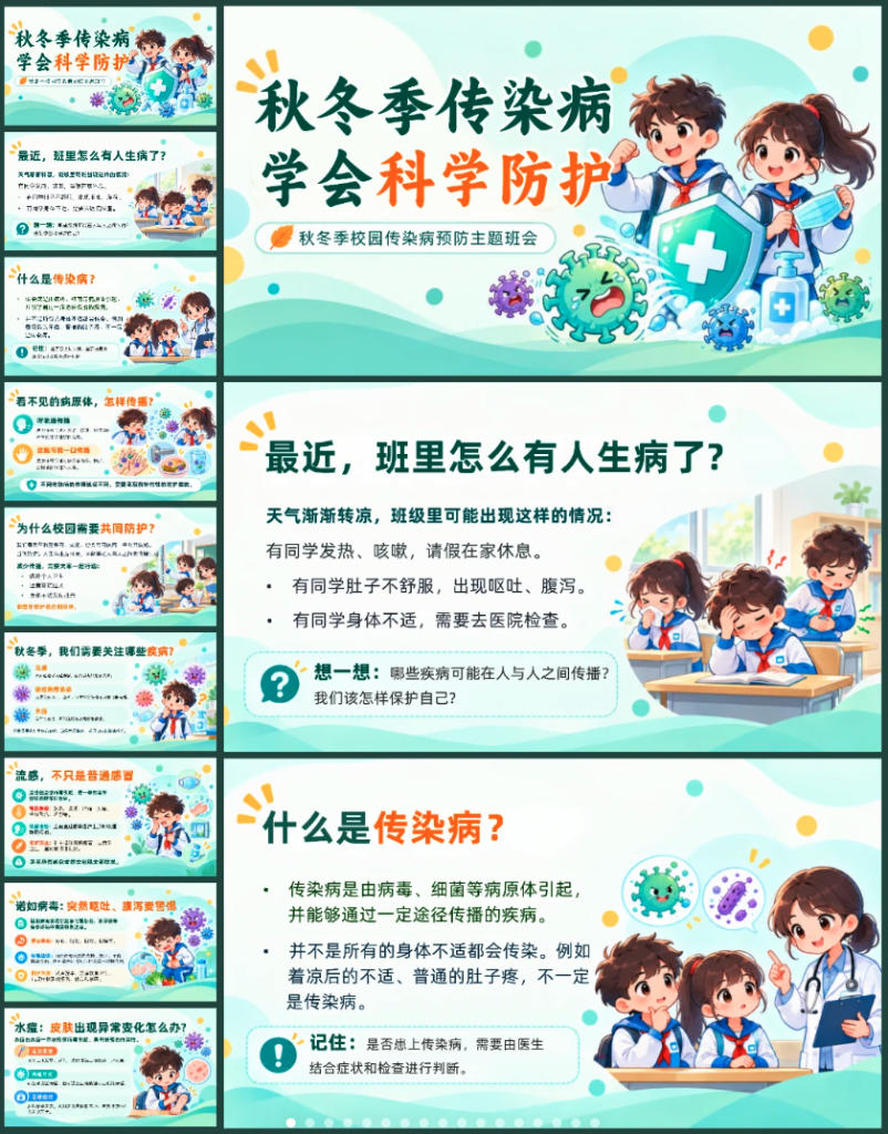 秋冬季传染病学会科学防护PPT