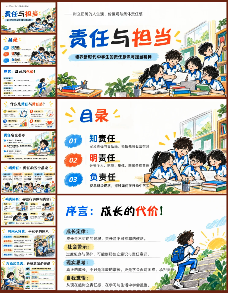 培养新时代中学生的责任意识与担当精神PPT